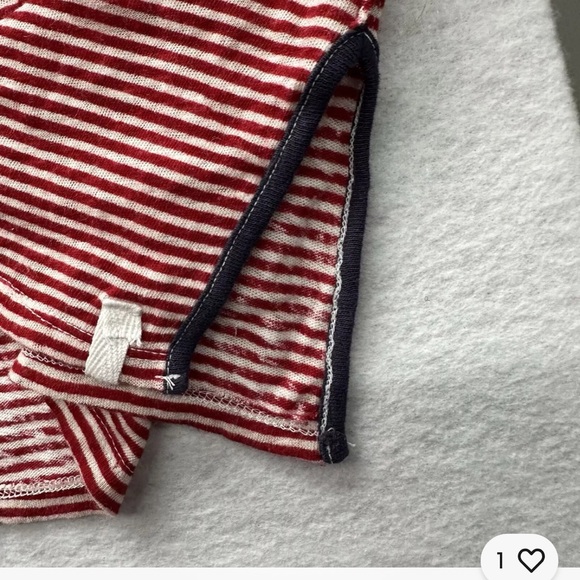 We The Free Womens Red White Striped Size Large Long Sleeve Linen blend - Picture 7 of 10